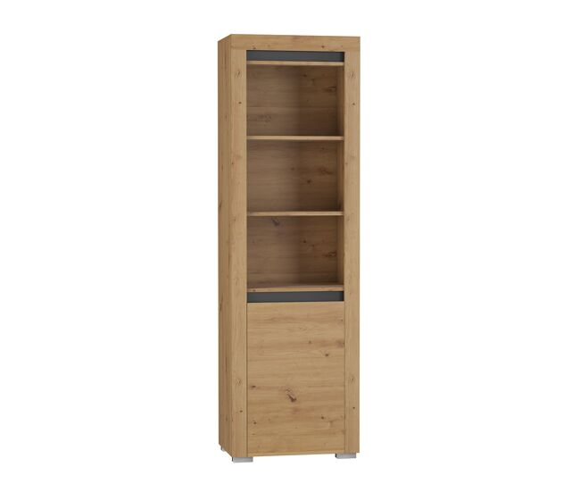 Librero 1 puerta con led kasla madera y antracita