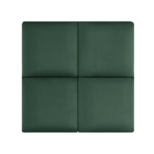 Conjunto de 4 painéis de parede acolchoados Carpino veludo 30x30cm - Verde escuro neu.haus