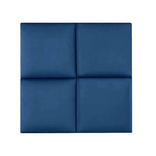 Conjunto de 4 painéis de parede acolchoados Carpino veludo 30x30cm - Azul marinho neu.haus