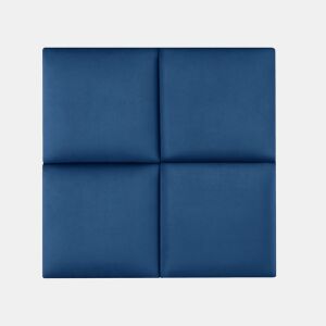 Conjunto de 4 painéis de parede acolchoados Carpino veludo 30x30cm - Azul marinho neu.haus