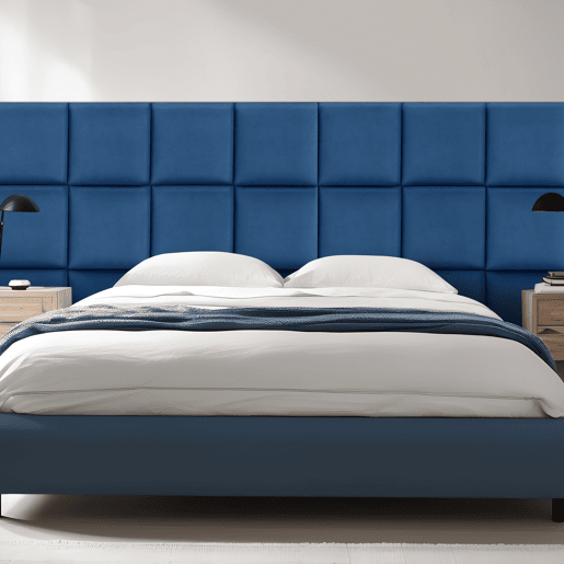 Conjunto de 4 painéis de parede acolchoados Carpino veludo 30x30cm - Azul marinho neu.haus