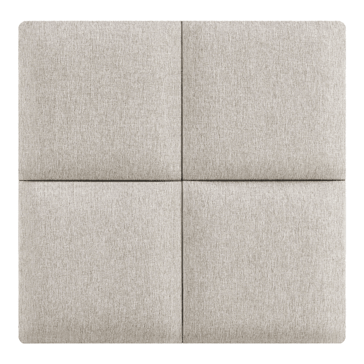 Conjunto de 4 painéis de parede acolchoados Carpino têxtil 30x30cm - Cinzento neu.haus