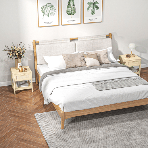 HOMCOM Conjunto de 2 Mesas de Cabeceira Mesas de Cabeceira com Gaveta de Vime e Prateleira Inferior Capacidade 40 kg para Quarto Sala 40x40x48 cm Natural HOMCOM Conjunto de 2 Mesas de Cabeceira Mesas de Cabeceira com Gaveta de Vime e Prateleira Inferior Capacidade 40 kg para Quarto Sala 40x40x48 cm Natural