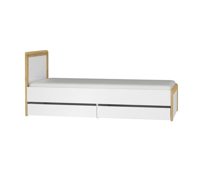 Cama 90x200 con cajones teo blanca y madera
