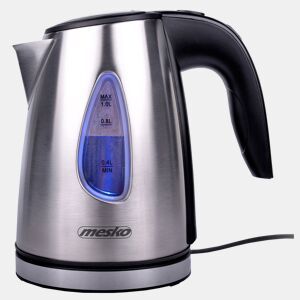 Mesko MS1351 Jarro Eléctrico 1,0 L, Chaleira Eléctrica, Aço Inoxidável sem BPA, Sem Fios, 1630, Prata