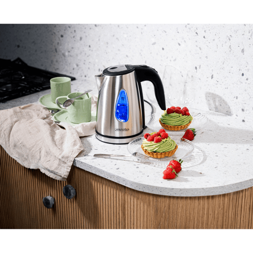 Mesko MS1351 Jarro Eléctrico 1,0 L, Chaleira Eléctrica, Aço Inoxidável sem BPA, Sem Fios, 1630, Prata