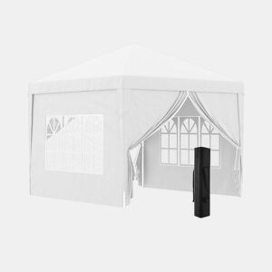 Outsunny Conjunto de Tenda Inclui 1 Tenda Dobrável 3x3 m Impermeável com 4 Paredes Removíveis e 2 Paredes Laterais 3x2 m para Tenda de 3x3 m ou 3x6 m Branco