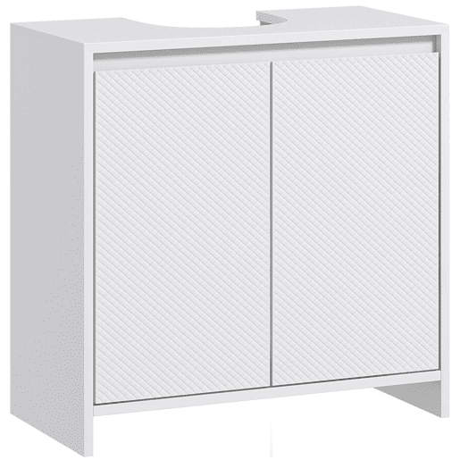 HOMCOM Móvel para Lavatório Pousar Móvel para Lavatório Moderno com Prateleira Anti-Tombo Carga 40 kg 60x30x60 cm Branco