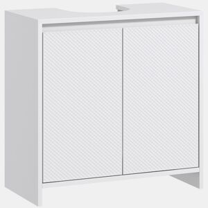 HOMCOM Móvel para Lavatório Pousar Móvel para Lavatório Moderno com Prateleira Anti-Tombo Carga 40 kg 60x30x60 cm Branco