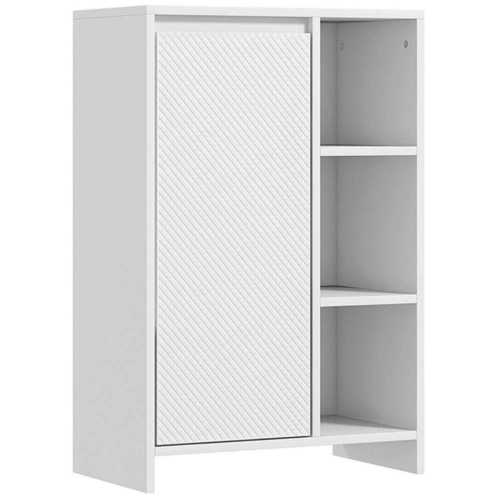 HOMCOM Columna De Baño Estrecha 34cm: Armario Alto Con Estante Abierto Y Interior Ajustable Para Aseo Y Dormitorio | Blanco