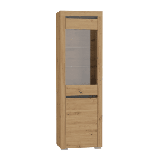 Vitrina 2 portas LED incluída Kasla Madeira e Antracite