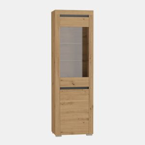 Vitrina 2 portas LED incluída Kasla Madeira e Antracite