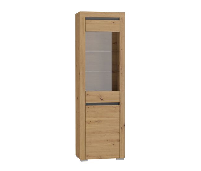 Vitrina 2 puertas con led kasla madera y antracita