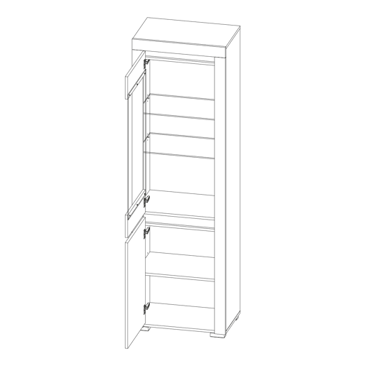 Vitrina 2 portas LED incluída Kasla Madeira e Antracite