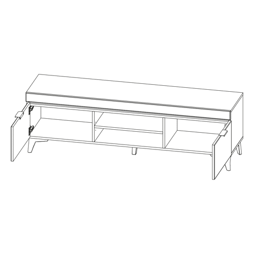 Móvel TV 2 portas 157 cm LED incluído Ruben Madeira