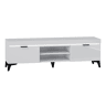 Meuble TV 2 portes 157 cm LED inclus Ruben Blanc