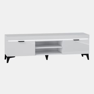 Meuble TV 2 portes 157 cm LED inclus Ruben Blanc