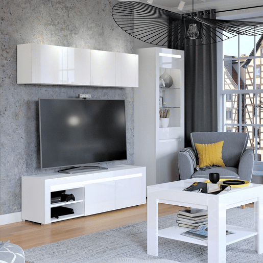 Vitrina 2 portas LED incluída Kasla Branco