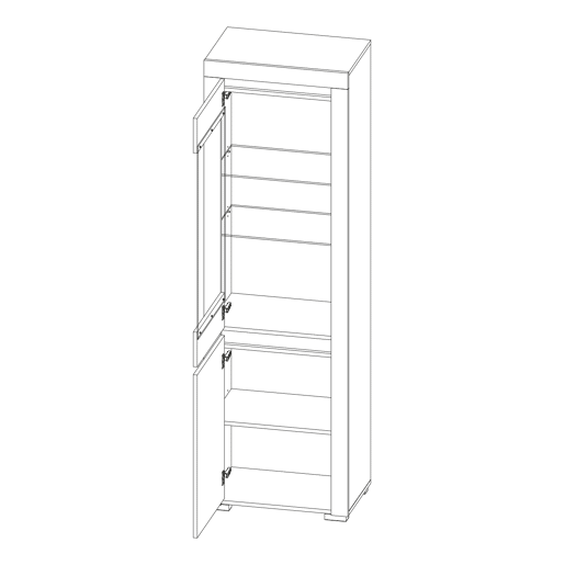 Vitrina 2 portas LED incluída Kasla Branco