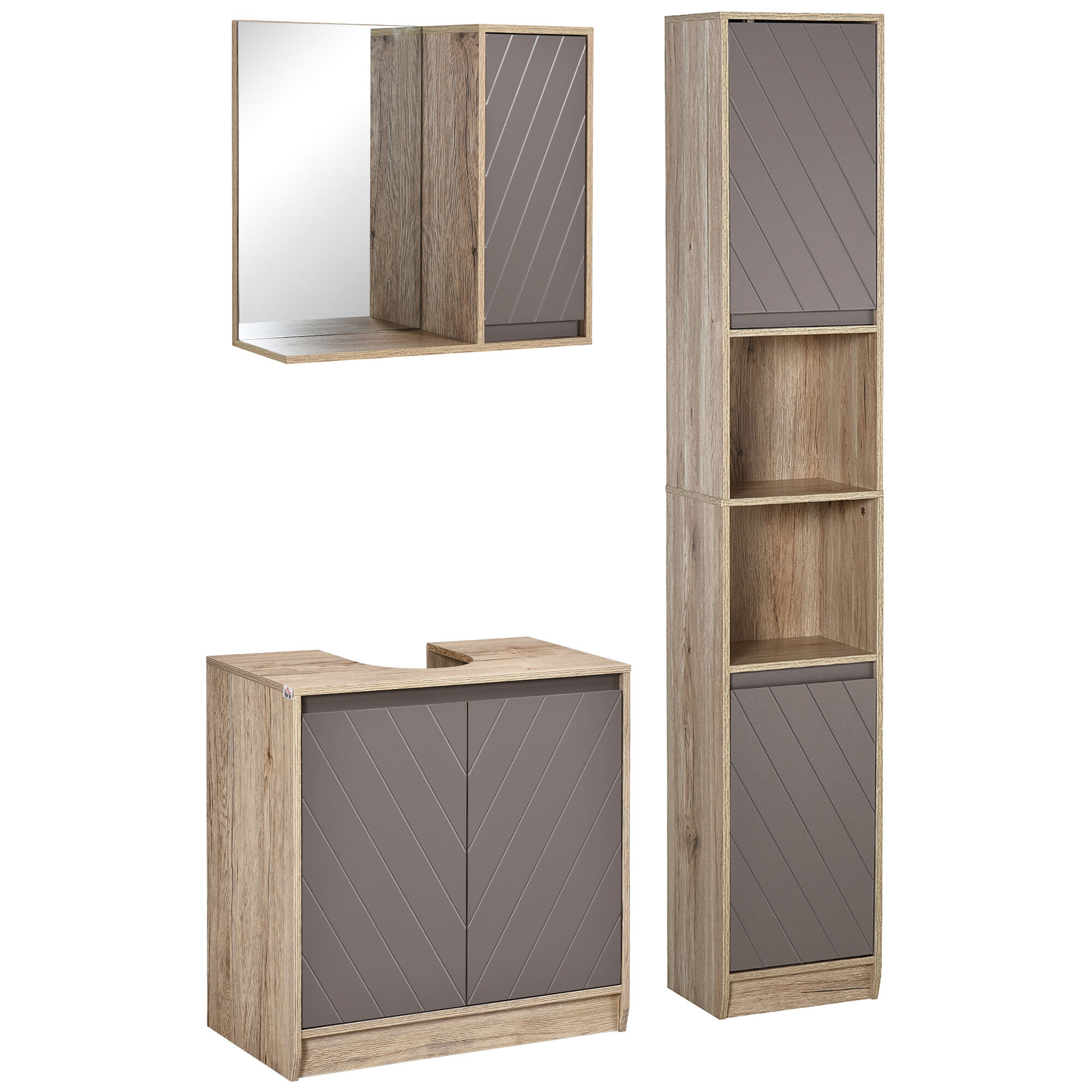 Conjunto de Baño Melamina de Madera HOMCOM, hogar - baño