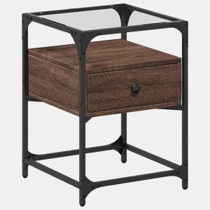 vidaXL Mesa de cabeceira 40x40x55 cm deriv. madeira carvalho castanho