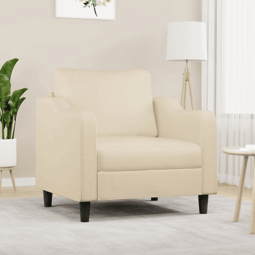 vidaXL Poltrona 60 cm tecido cor creme vidaXL Poltrona 60 cm tecido cor creme