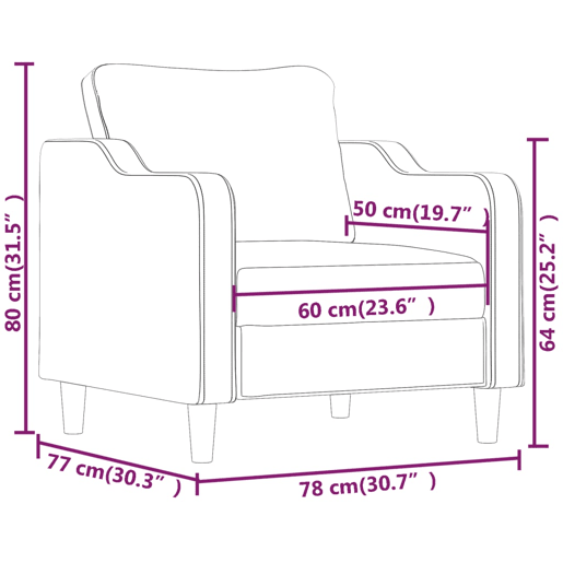 vidaXL Poltrona 60 cm tecido cor creme vidaXL Poltrona 60 cm tecido cor creme