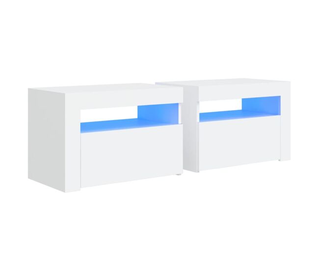 Mesitas de noche con LEDs 2 unidades 60
