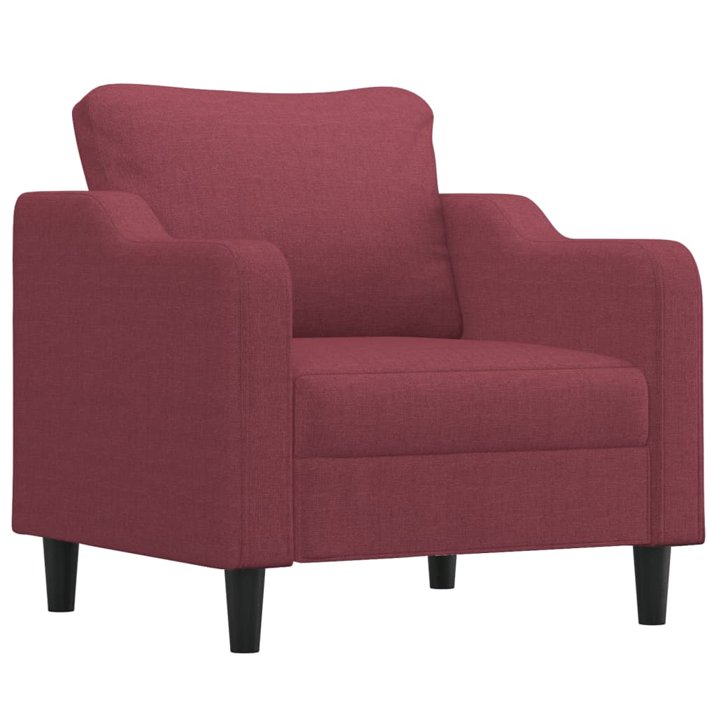 Vidaxl sillón de tela rojo tinto 60 cm