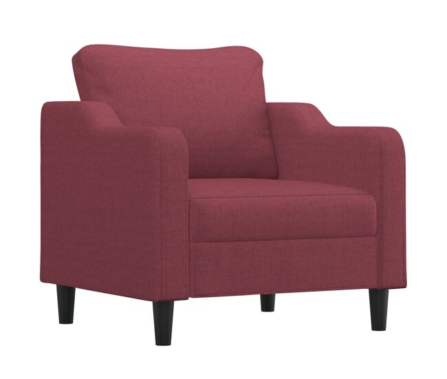 Vidaxl sillón de tela rojo tinto 60 cm