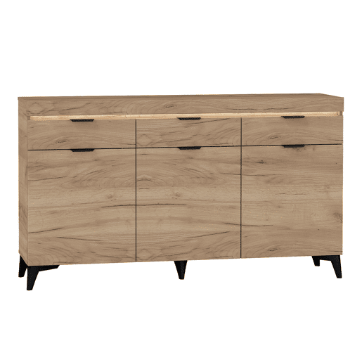 Buffet 3 portes 3 tiroirs LED inclus Ruben Bois