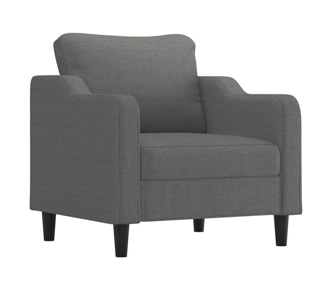 Vidaxl sillón de tela gris oscuro 60 cm