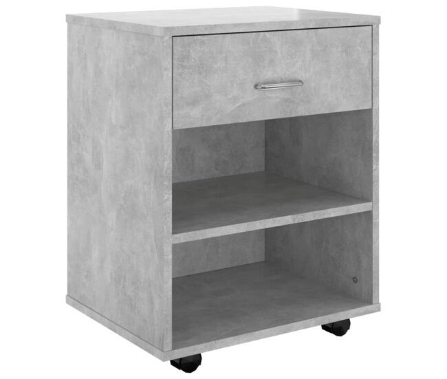 Vidaxl armario ruedas madera contrachapada gris hormigón 46x36x59 cm
