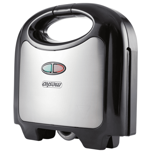 Mesko MS3080 Sanduicheira 4 Sanduíches Forma Triangular, Revestimento Anti-aderente, Temperatura Automática, 850, Prata negra