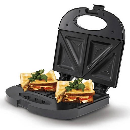 Mesko MS3080 Sanduicheira 4 Sanduíches Forma Triangular, Revestimento Anti-aderente, Temperatura Automática, 850, Prata negra