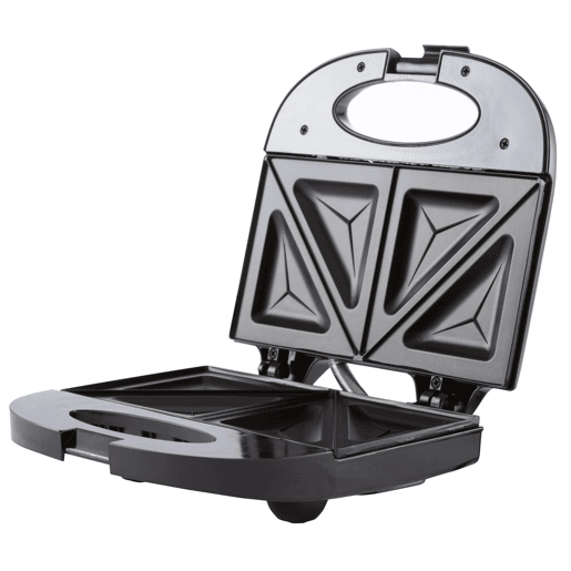 Mesko MS3080 Sanduicheira 4 Sanduíches Forma Triangular, Revestimento Anti-aderente, Temperatura Automática, 850, Prata negra