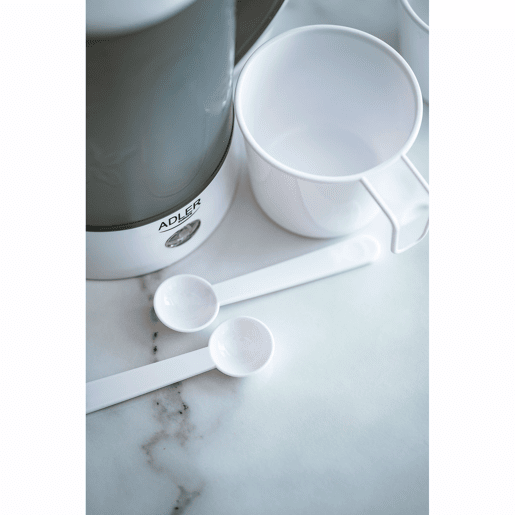 Adler AD1268 Chaleira Elétrica de Viagem 0,6 L Sem BPA, Desligamento Automático, Resistência de Aço Inox, 900, Cinza branco