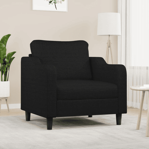 vidaXL Poltrona 60 cm tecido preto