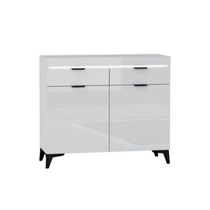 Buffet 2 portes 2 tiroirs LED inclus Ruben Blanc