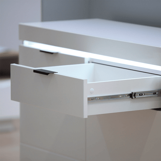 Buffet 2 portes 2 tiroirs LED inclus Ruben Blanc
