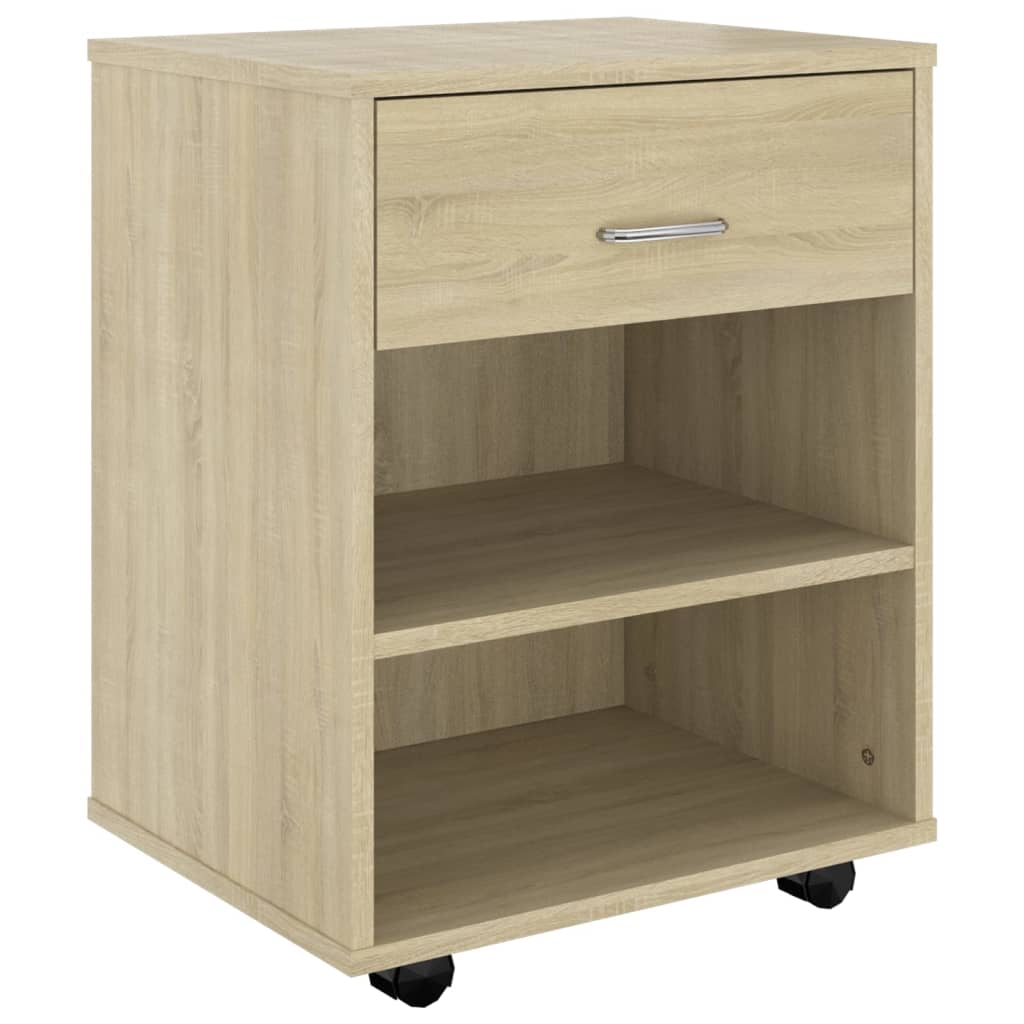 Vidaxl armario con ruedas madera contrachapada roble sonoma 46x36x59cm