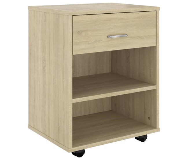 Vidaxl armario con ruedas madera contrachapada roble sonoma 46x36x59cm