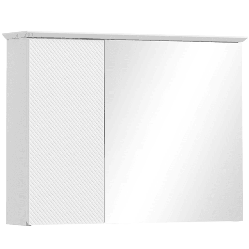 HOMCOM Armário Casa de Banho com Espelho Armário com Espelho para Casa de Banho com Prateleira Ajustável Móvel Casa de Banho Estilo Moderno 65x15x49 cm Branco