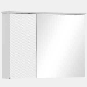 HOMCOM Armário Casa de Banho com Espelho Armário com Espelho para Casa de Banho com Prateleira Ajustável Móvel Casa de Banho Estilo Moderno 65x15x49 cm Branco