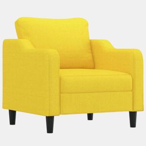 vidaXL Poltrona 60 cm tecido amarelo-claro