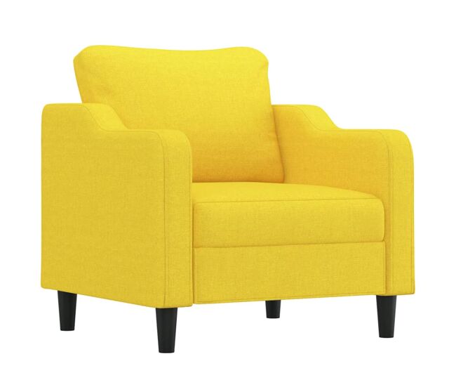 Vidaxl sillón de tela amarillo claro 60 cm