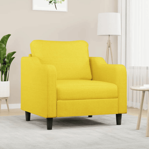 vidaXL Poltrona 60 cm tecido amarelo-claro vidaXL Poltrona 60 cm tecido amarelo-claro