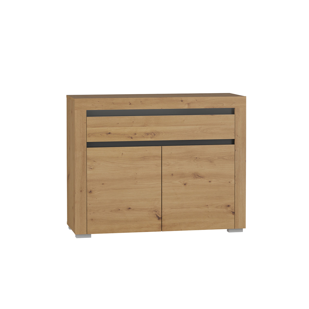 Bufé 2 puertas 1 cajón con led kasla madera y antracita