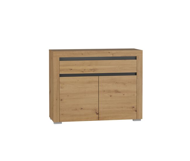 Bufé 2 puertas 1 cajón con led kasla madera y antracita