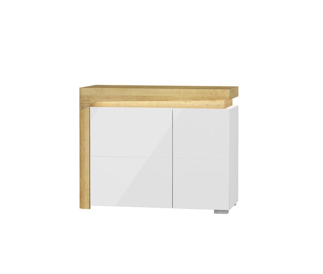 Bufé con 2 puertas led teo blanco y madera